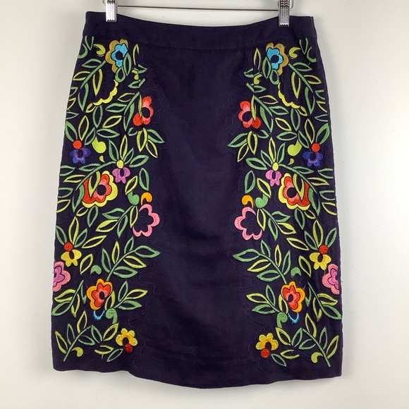 Anthro Moulinette Soeurs Clematis Skirt in Navy - Picture 2 of 8